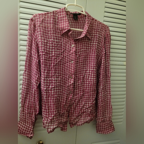 The Limited Pink Checkered Blouse - Picture 1 of 4